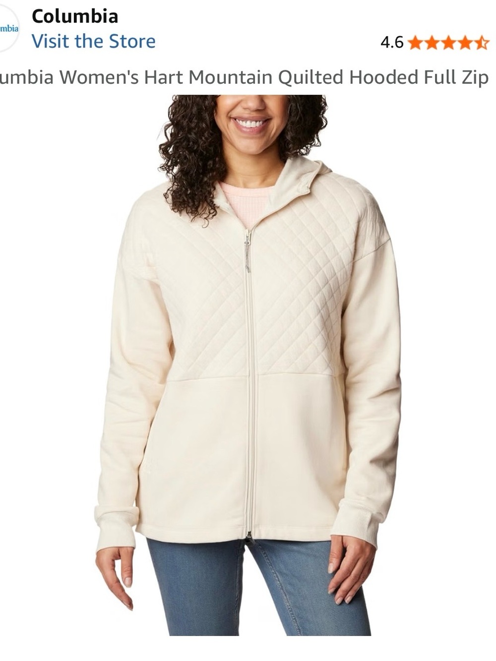 Women’s Columbia Cream Quilted & Fleece Hooded Puffer Jacket Size 3XL